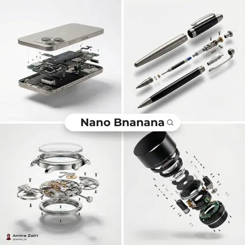 exploded products with inner mechanics [product], high-end product advertising