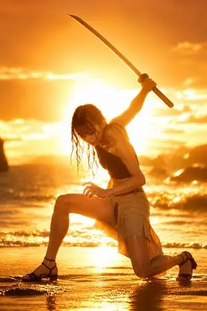 Sunset Beach Katana Pose