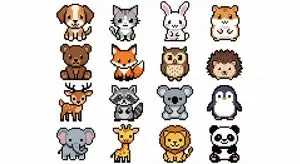 Pixel Art Animal Grid for APNG