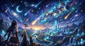 Aquarius Meteor Shower Illustration