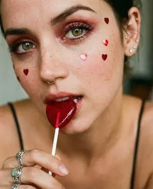 Coquette Soft Grunge Portrait with Lollipop
