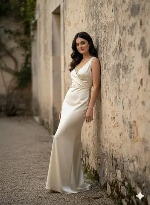 Quiet Luxury Fashion Portrait in a Courtyard Garden