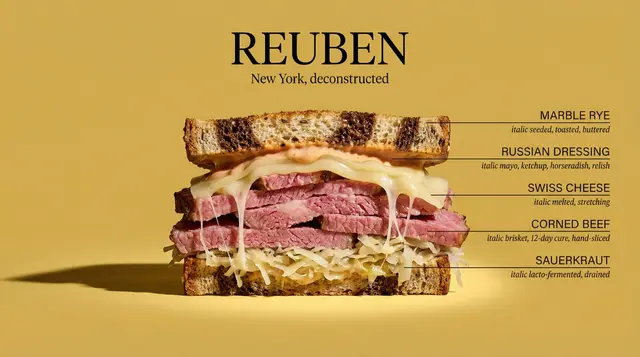 Perfect cinematic cross-section cut through [DISH], sliced cleanly down