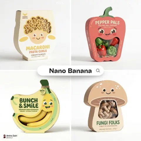 Playful designer packaging for [product name], creative box shaped