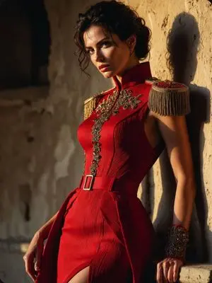 Regal Military-Inspired Fashion Model