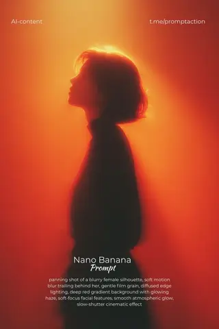 panning shot of a blurry female silhouette, soft motion