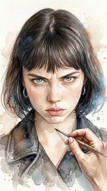 Detailed Watercolor Portrait Illustration