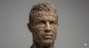 Woven Wooden Twig Portrait with Identity Lock