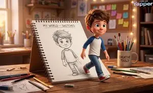 Cinematic 3D Illustration of Imagination Coming to Life