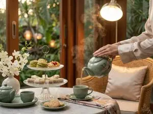 Photorealistic Vietnamese Afternoon Tea Scene