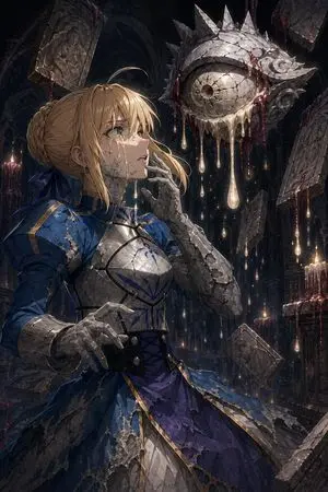 Partial Petrification Dark Fantasy Card Art