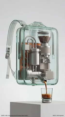 Recontextualized Backpack Espresso Machine Concept Prompt