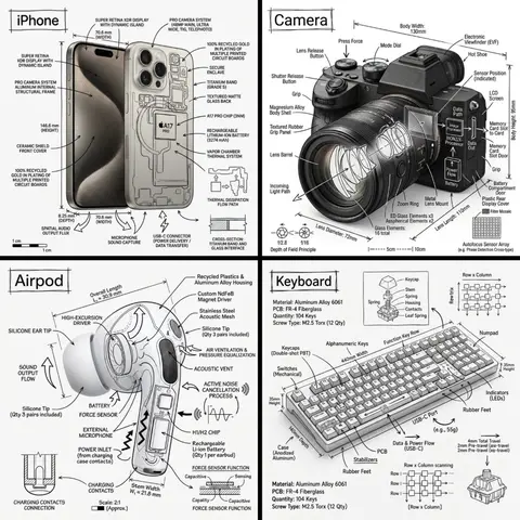 infographic image of [OBJECT], combining a realistic photograph or