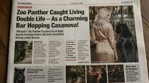 Absurd Tabloid Panther Newspaper Front Page