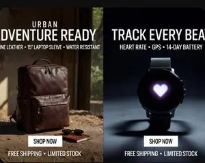 Split-Screen Product Ad Poster