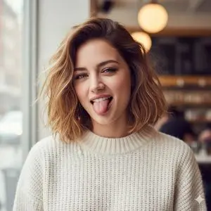 Candid Ana de Armas Winking Portrait Prompt