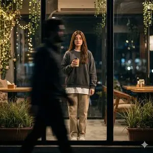 Cinematic Night Café Subject