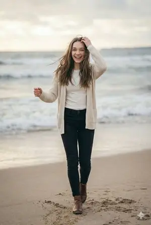 Cinematic Winter Beach Photoshoot