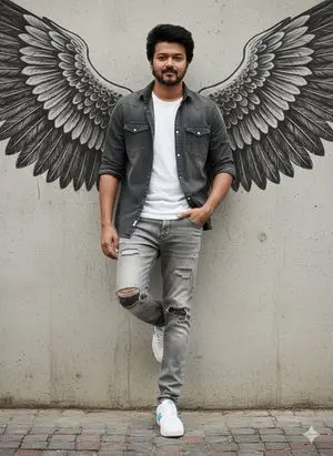 Urban Cinematic Portrait with Painted Angel Wings