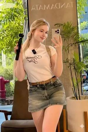 Ultra-Realistic Mirror Selfie in a Café