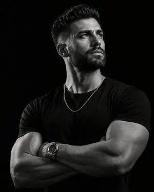 Low-key monochrome editorial portrait