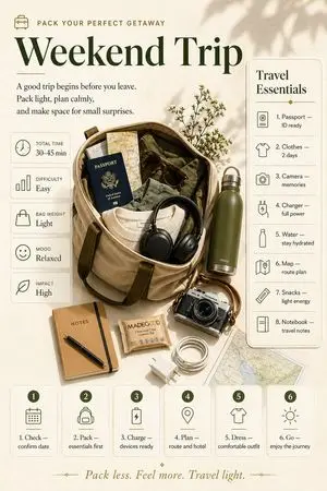 Weekend Trip Packing Infographic