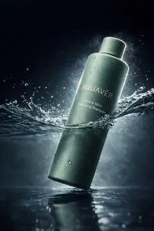 Luxury Shampoo Bottle Splash Commercial