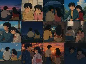 80's Anime Style Memory Grid
