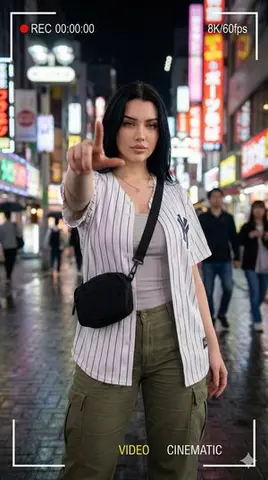 Hyper-realistic Cinematic Portrait with Neon Urban Aesthetic