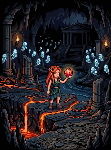 Retro 8-Bit Pixel Art Persephone