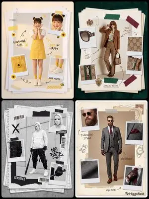 Fashion Scrapbook Page Layout Prompt Template