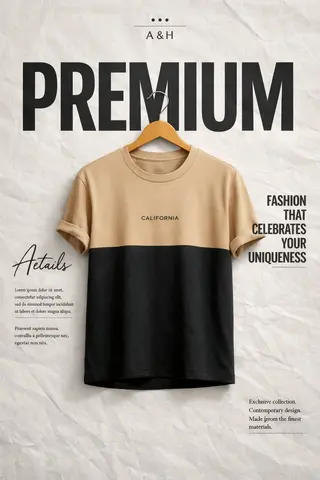 high-end minimalist fashion advertisement poster