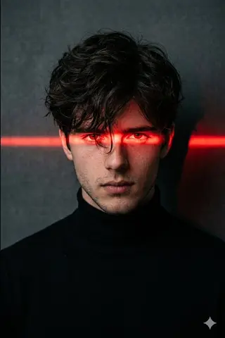 Dramatic Red Light Man Portrait