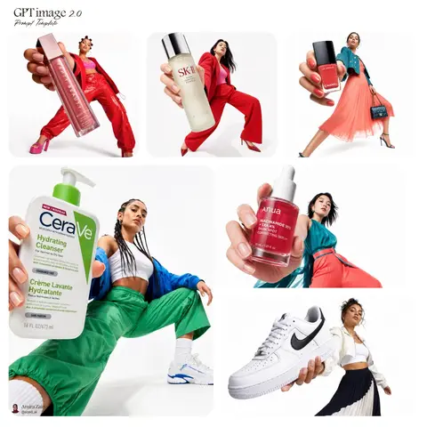 Low-angle fashion campaign photograph of a confident model holding
