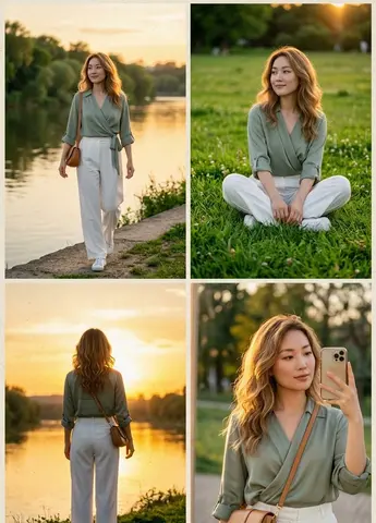 Editorial Sage Green Park Fashion