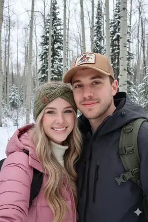 Winter Hiking Couple Selfie JSON Prompt