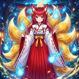 Transforming into a Nine-Tailed Fox (Kitsune)