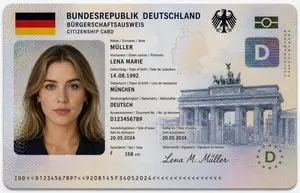 German Citizenship Identity Card Mockup
