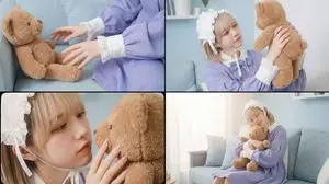 Warm, Nostalgic Cinematic Video of a Woman with a Teddy Bear