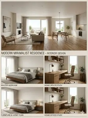Modern Minimalist Interior Design Presentation Board