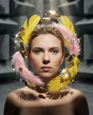 Surreal Portrait with Floating Elements