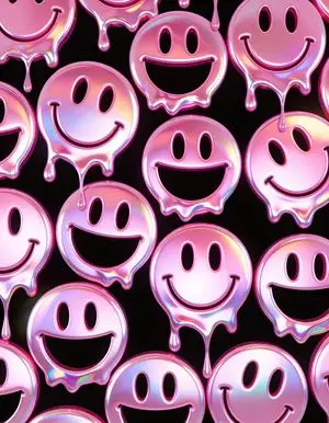 Melting Holographic Smiley Face Pattern Prompt
