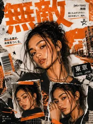 Y2K Japanese Street Editorial Poster