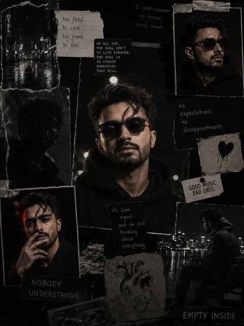 Dark Cinematic Diary Collage