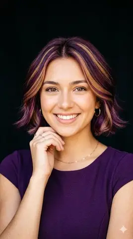 Radiant Purple Bob Portrait