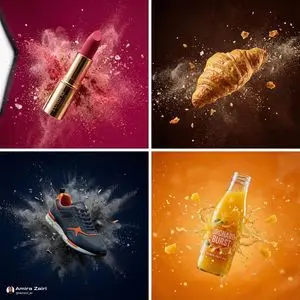 Explosive Mid-Air Product Shot