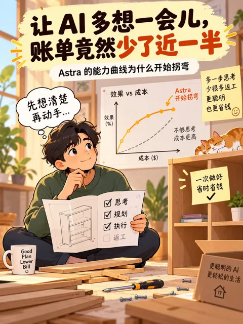 Infographic / Edu Visual - AI Thinking Saves Cost Poster