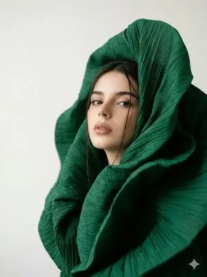 Avant-Garde Sculptural Fabric Portrait
