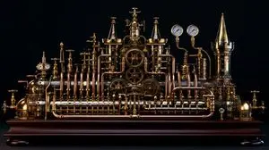 Intricate Steampunk Mechanical Sculpture