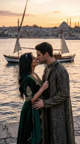 Cinematic Ottoman Historical Romance Kiss Prompt